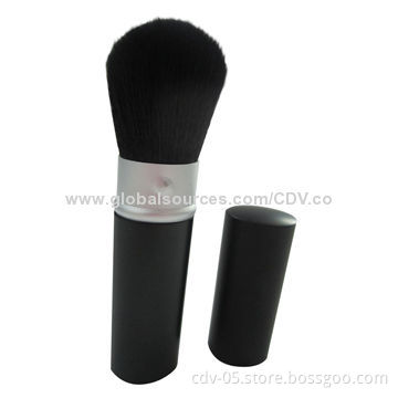 Retractable makeup brushes, made of aluminum ferrule and handle with great synthetic hair
